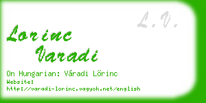 lorinc varadi business card