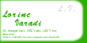 lorinc varadi business card